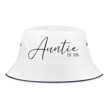 Auntie established 2026 - Bucket Hat - Weiß/Navy - Vorne