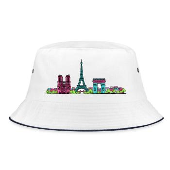 Skyline de la tour Eiffel de Paris Modern line art - Bob - blanc/marine - Devant