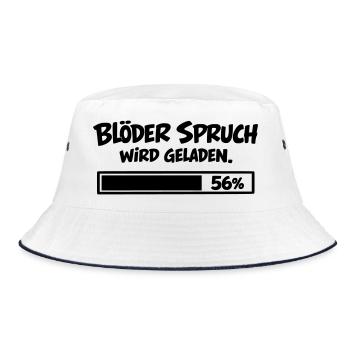 Blöder Spruch wird geladen - Bucket Hat - Weiß/Navy - Vorne