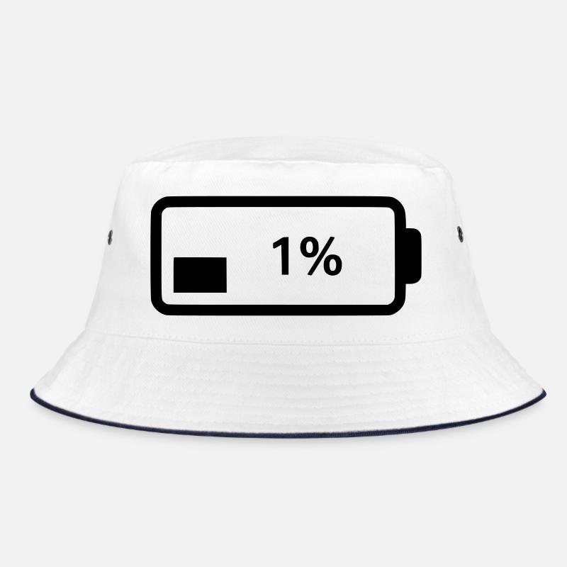 Battery symbol charge level 1% Bucket Hat