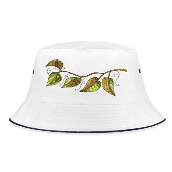leaves - Bucket Hat - white/navy - Front