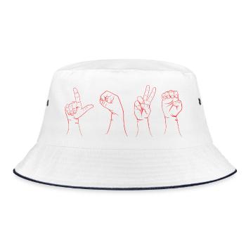 LIEBE ROTE LSF - Bucket Hat - Weiß/Navy - Vorne