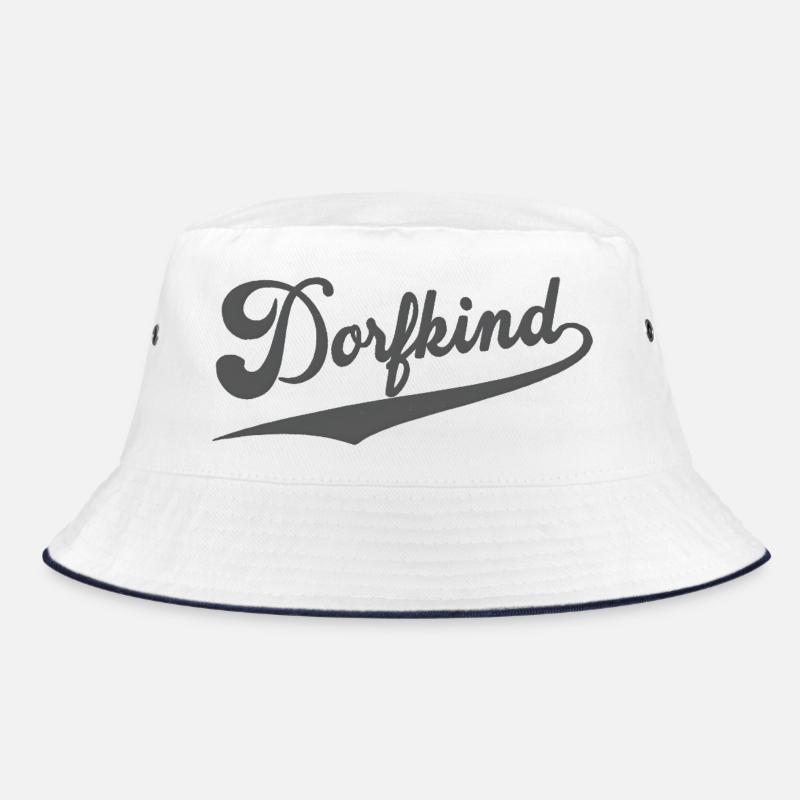Dorfkind Design – Retro Script Logo mit Schwung Bucket Hat