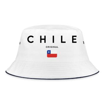 Chilean pride, minimalist sleek design - Bucket Hat - white/navy - Front