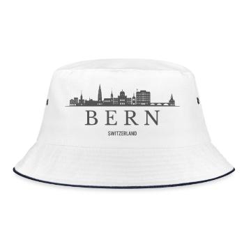 Bern Switzerland, Bern skyline - Bucket Hat - white/navy - Front