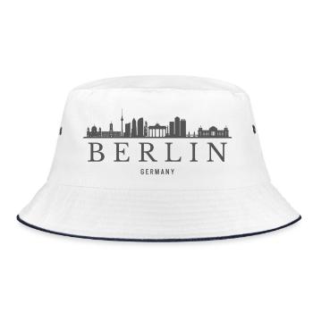 Berliner Skyline, Berlin, Deutschland - Bucket Hat - Weiß/Navy - Vorne