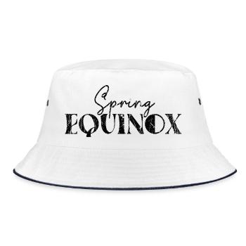 Spring Equinox March Equinox Happy Easter - Bucket Hat - white/navy - Front