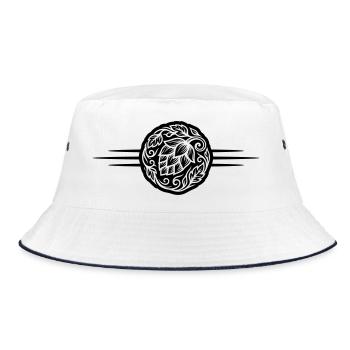 Hops Symbol - Bucket Hat - white/navy - Front