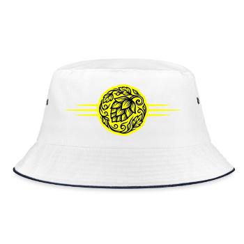 Hops Symbol - Bucket Hat - white/navy - Front