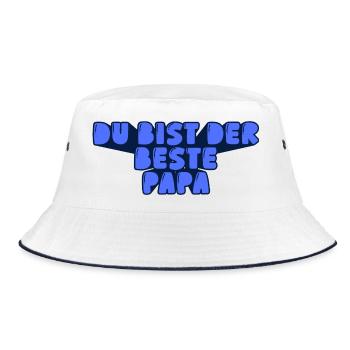 du bist der beste Papa - Bucket Hat - Weiß/Navy - Vorne