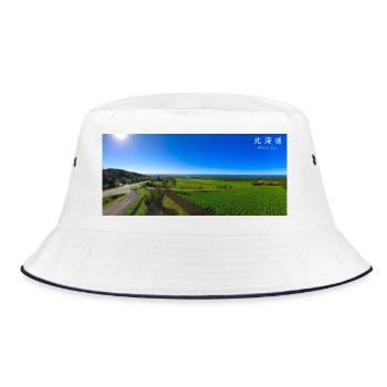 A Scenery in Hokkaido - Bucket Hat - white/navy - Front