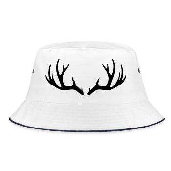 Deer Antlers - Bucket Hat - white/navy - Front