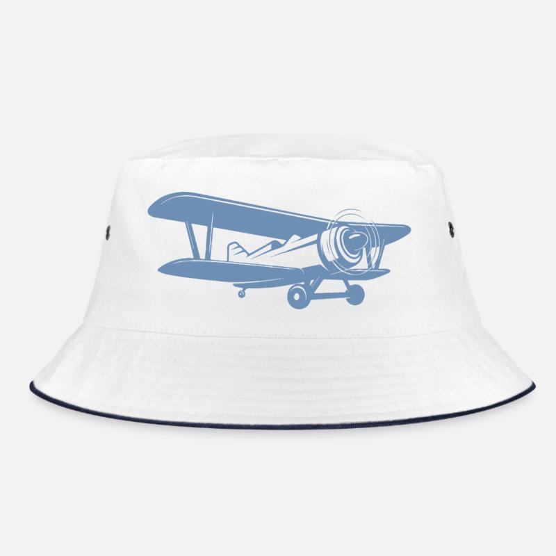Doppeldecker Pilot Retro Minimalistisch Bucket Hat