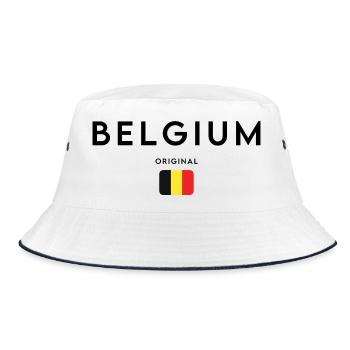 Drapeau belge, design minimaliste élégant - Bob - blanc/marine - Devant