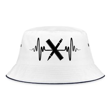 Architektur Herzlinie - Bucket Hat - Weiß/Navy - Vorne