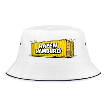 Hafen Hamburg Container - Bucket Hat - Weiß/Navy - Vorne
