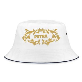 Name Petra - Bucket Hat - Weiß/Navy - Vorne
