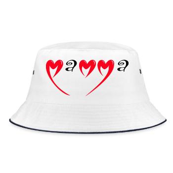 Frohen Muttertag Mama Rotes Herz Liebe Mütter Mama - Bucket Hat - Weiß/Navy - Vorne
