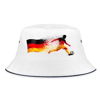 Deutschland Fußball Shirt – Germany Soccer - Bucket Hat - Weiß/Navy - Vorne