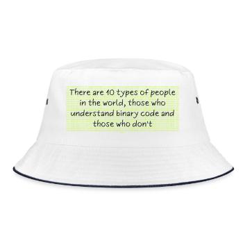 Binary humor: 10 types of people - Bucket Hat - white/navy - Front
