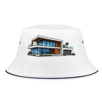 Illustration d’architecture moderne de villas - Bob - blanc/marine - Devant