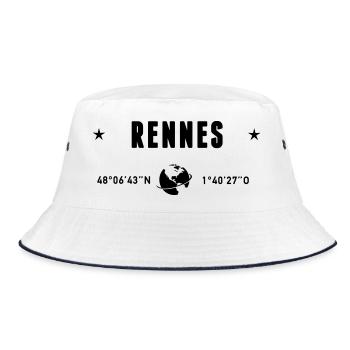 Rennes France Coordonnées Gps Globe - Bob - blanc/marine - Devant