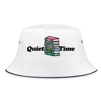 Vibrant Bookstack Portrait - Bucket Hat - white/navy - Front