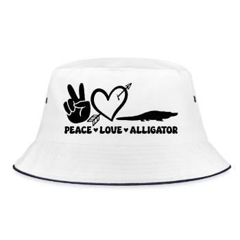 Peace Love Alligator – Design drôle de reptile - Bob - blanc/marine - Devant