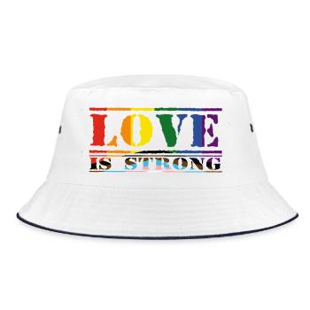 Love Is Strong Rainbow Style LGBTQ - Bucket Hat - white/navy - Front