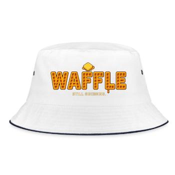 WAFFLE – Still Deciding | A fun waffle wordplay - Bucket Hat - white/navy - Front