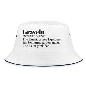 Graveln Definition - Bucket Hat - Weiß/Navy - Vorne