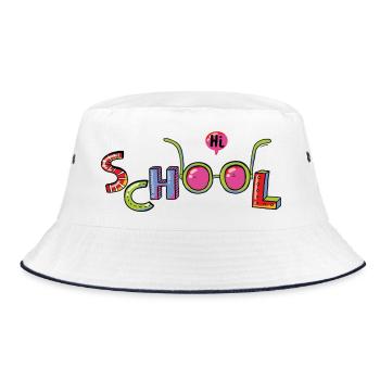 Hello School - Bucket Hat - white/navy - Front