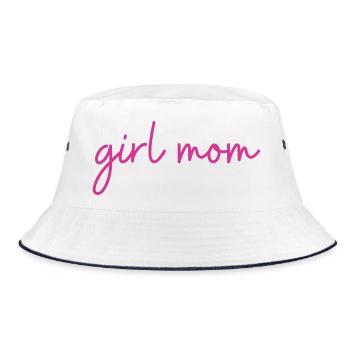Girl Mom Girl Mom Gift - Bucket Hat - white/navy - Front