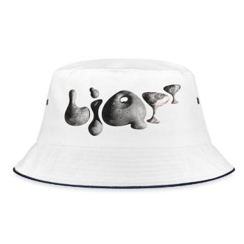 Moonstone Typography Crater Shapes - Bucket Hat - white/navy - Front