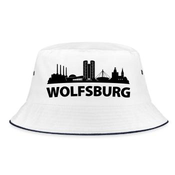 Wolfsburg Skyline - Bucket Hat - Weiß/Navy - Vorne