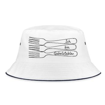 Ich bin Gabelstapler - Bucket Hat - Weiß/Navy - Vorne