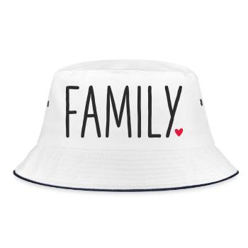 Family mit Herz - Bucket Hat - Weiß/Navy - Vorne