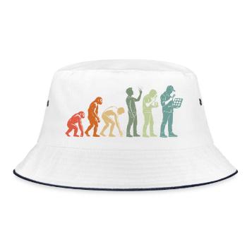  Vintage Münzsammeln Numismatiker Numismatik - Bucket Hat - Weiß/Navy - Vorne