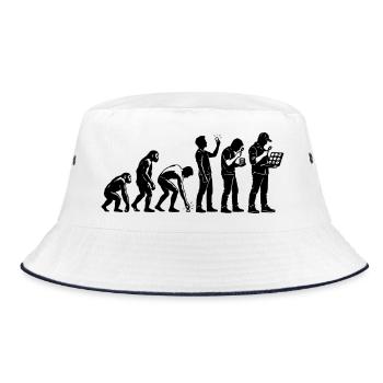  Evolution Münzsammeln Numismatiker Numismatik - Bucket Hat - Weiß/Navy - Vorne