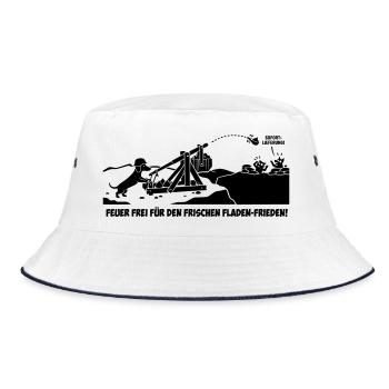 dackel kothaufen  - Bucket Hat - Weiß/Navy - Vorne