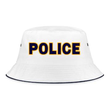 Police - Bucket Hat - white/navy - Front