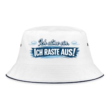  Ich atme ein. Ich raste aus! - Bucket Hat - Weiß/Navy - Vorne