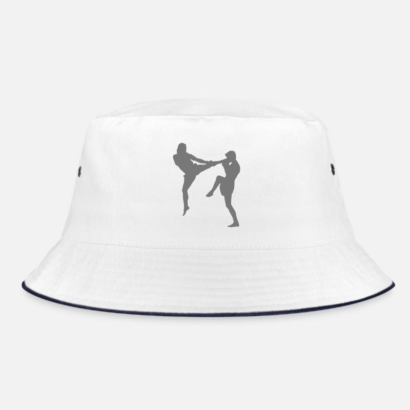 kämpferin - Bucket Hat - Weiß/Navy