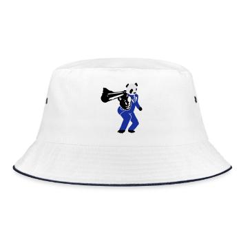 shooting panda 2 - Bucket Hat - Weiß/Navy - Vorne