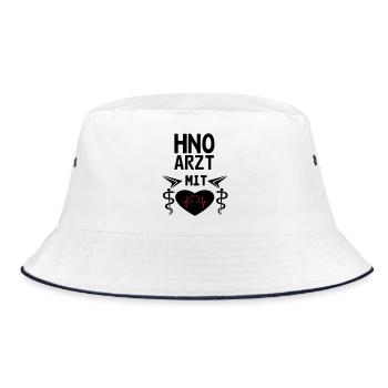 HNO Arzt mit Herz Geschenk - Bucket Hat - Weiß/Navy - Vorne