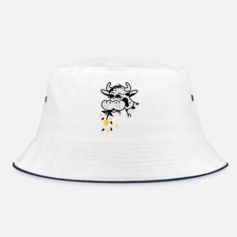 Une vache mange bouquet - Bob - blanc/marine