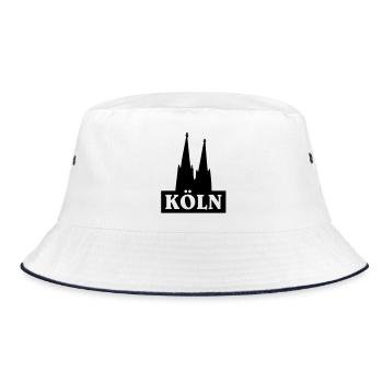 Köln Logo mit dem Kölner Dom - Bucket Hat - Weiß/Navy - Vorne