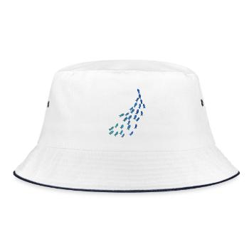 Fischschwarm - Bucket Hat - Weiß/Navy - Vorne