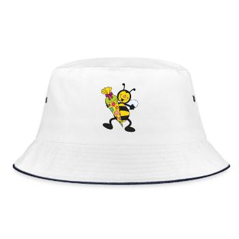 Inscription à l’école, abeille, cône de sucre, cône d’école, coloré - Bob - blanc/marine - Devant
