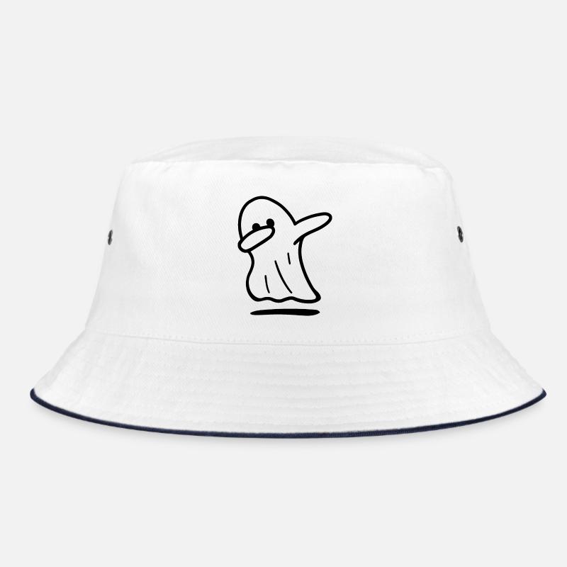 Ghost / Funny ghost / halloween / dabbing ghost - Bucket Hat - white/navy